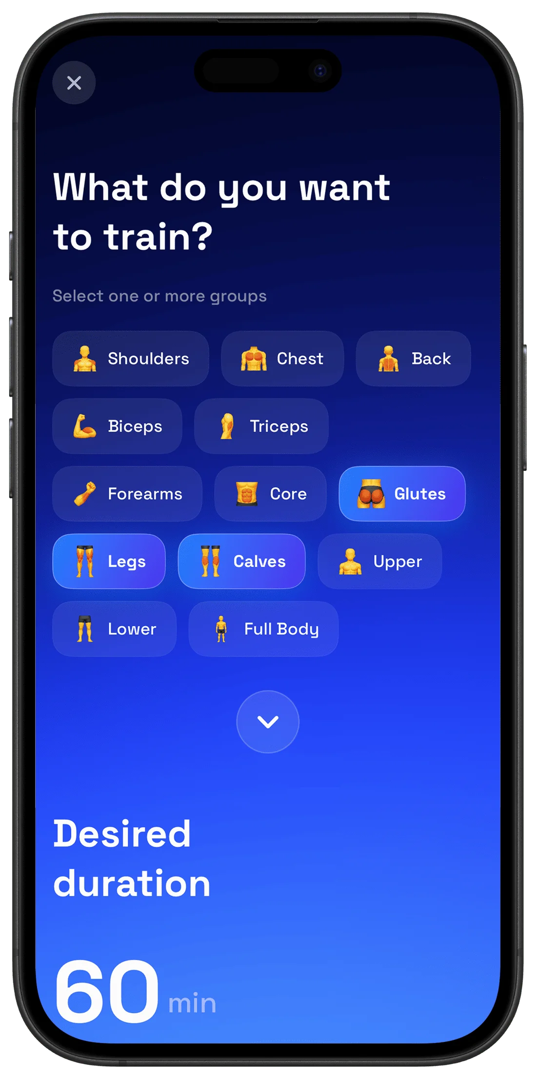 GOAT AI Fitness auf dem iPhone mit einem Krafttraining